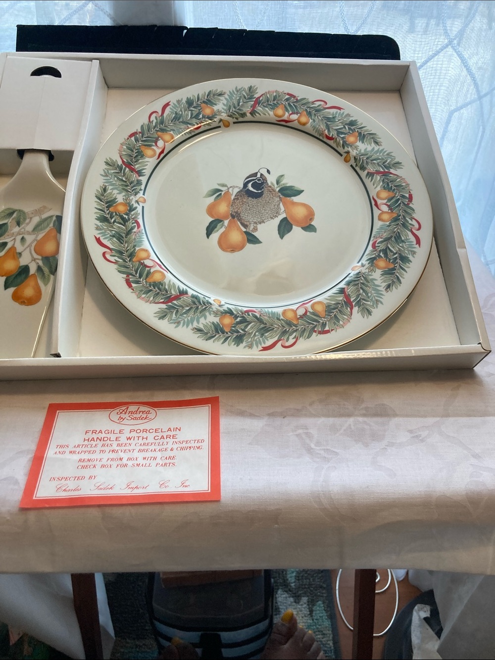 Christmas serve ware . Partridge in a pear tree
